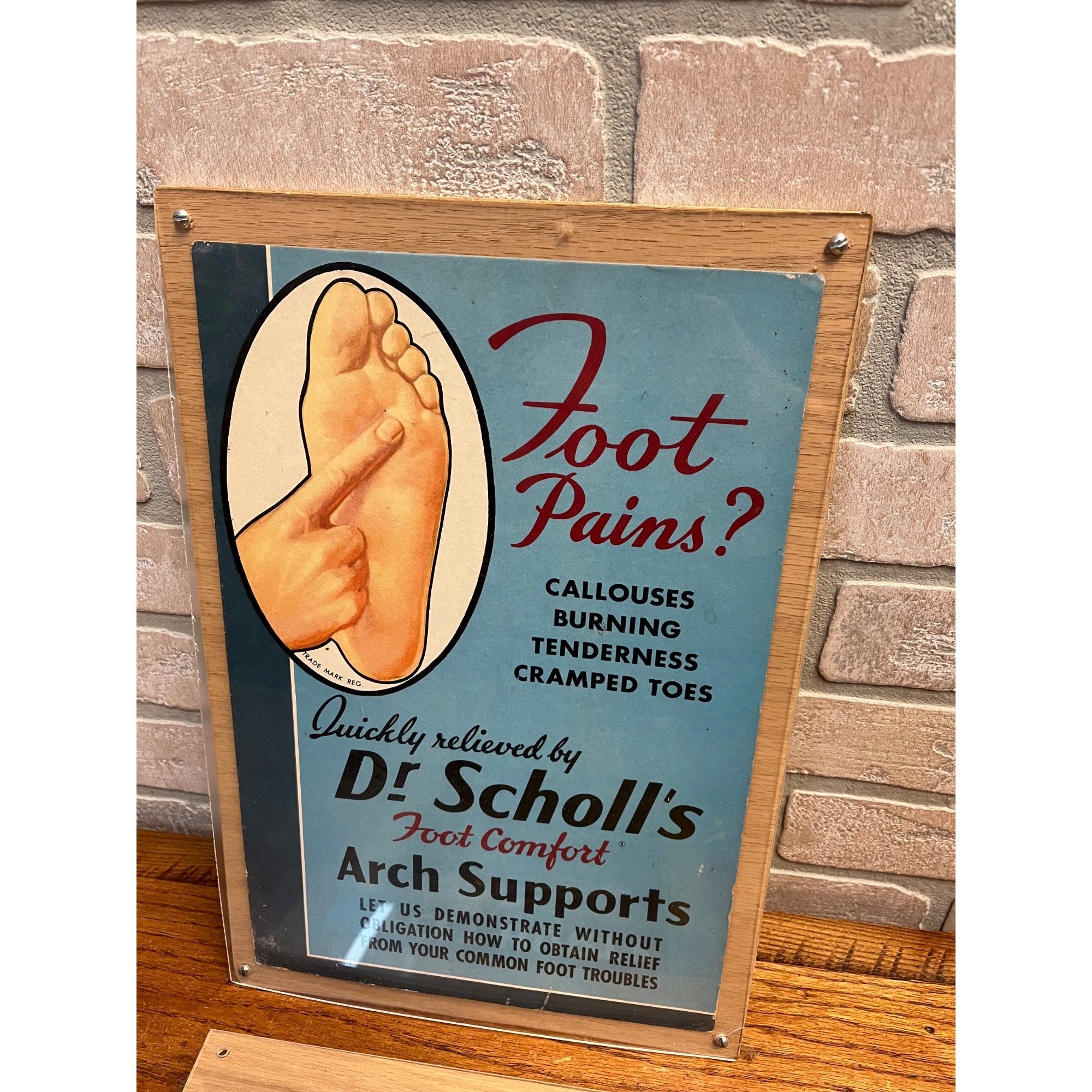 Vintage Dr Scholl's Foot Support Advertising Store Display Sign