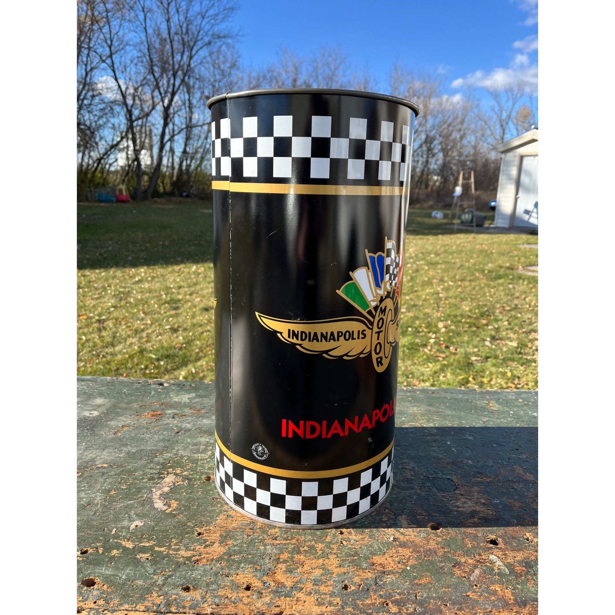 Rare 1985 Vintage Indianapolis Motor Speedway Indy 500 Trash Can