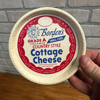 Vintage Wax Bordens Cottage Cheese Dairy Milk Lid Container