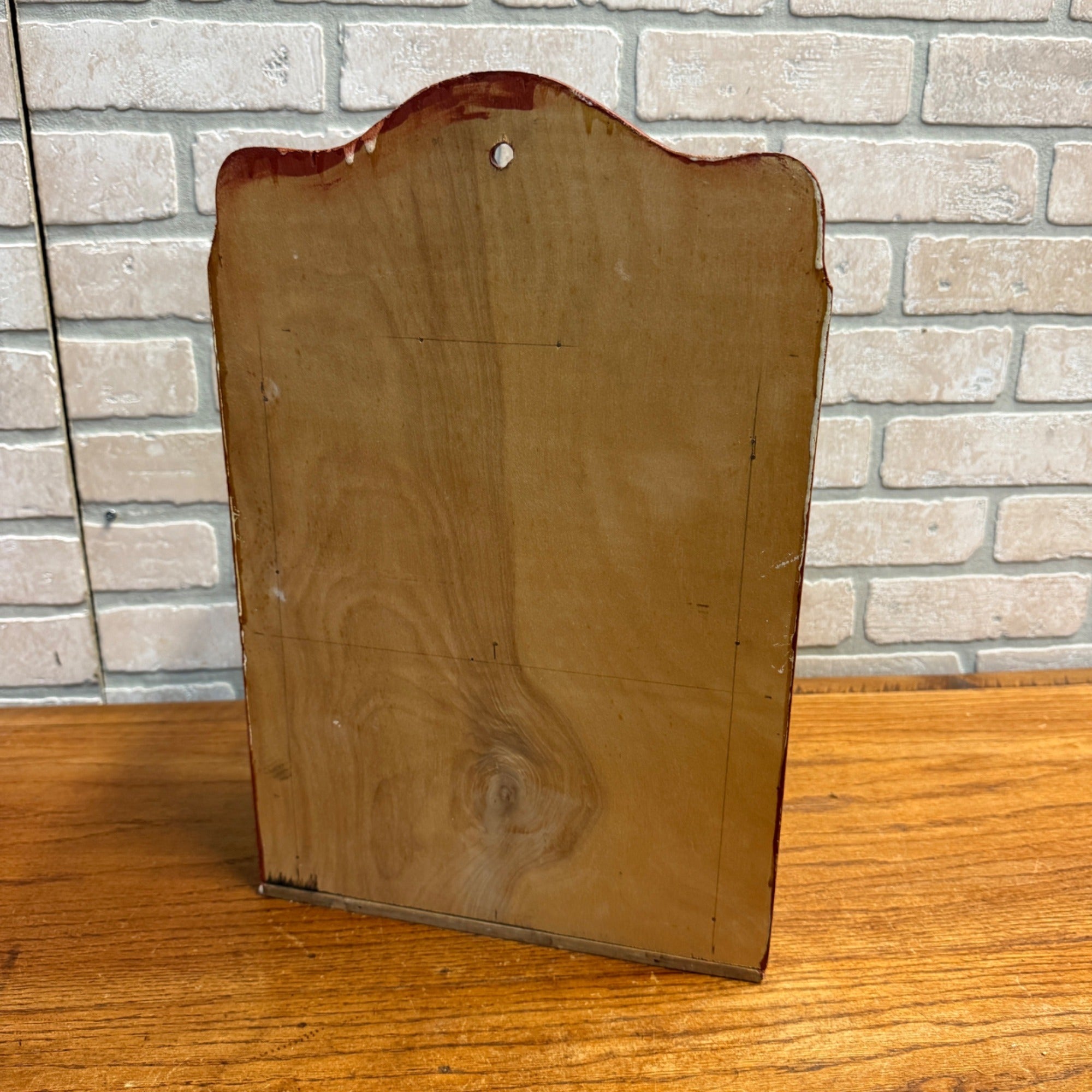 Antique Vintage Red Wooden Kitchen Spice Drawer Cabinet Decor Primitive 1950s