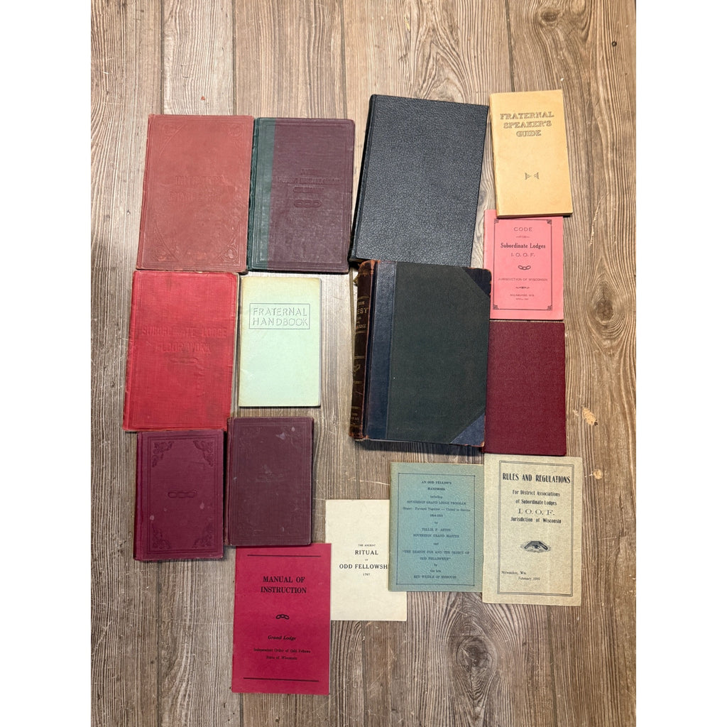 Vintage Huge Lot IOOF Odd Fellows Book Manual Lot 1800s-1950s Misc Papers