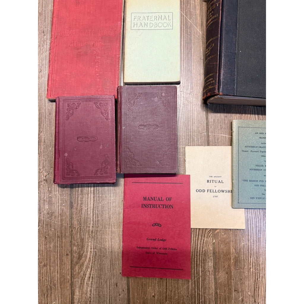 Vintage Huge Lot IOOF Odd Fellows Book Manual Lot 1800s-1950s Misc Papers