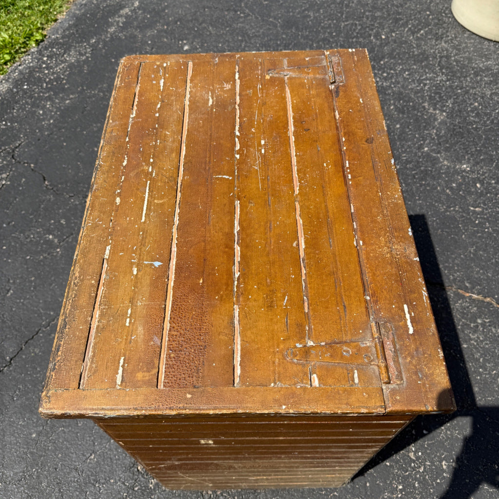 Antique Primitive Kitchen Grain Storage Bin Wainscot Cabinet Waste Basket