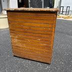 Antique Primitive Kitchen Grain Storage Bin Wainscot Cabinet Waste Basket