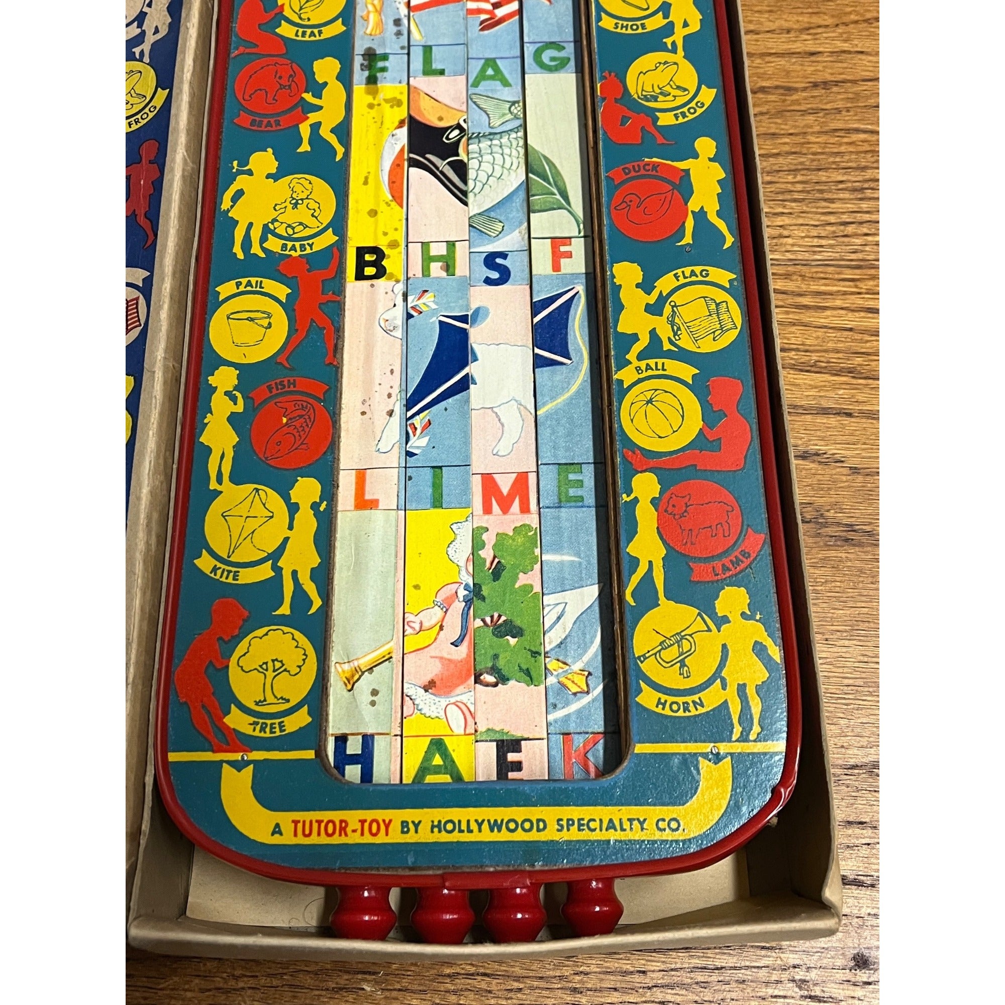 Rare Vintage Speller Tutor Toy Hollywood Specialty Co Childs Education Toy + Box