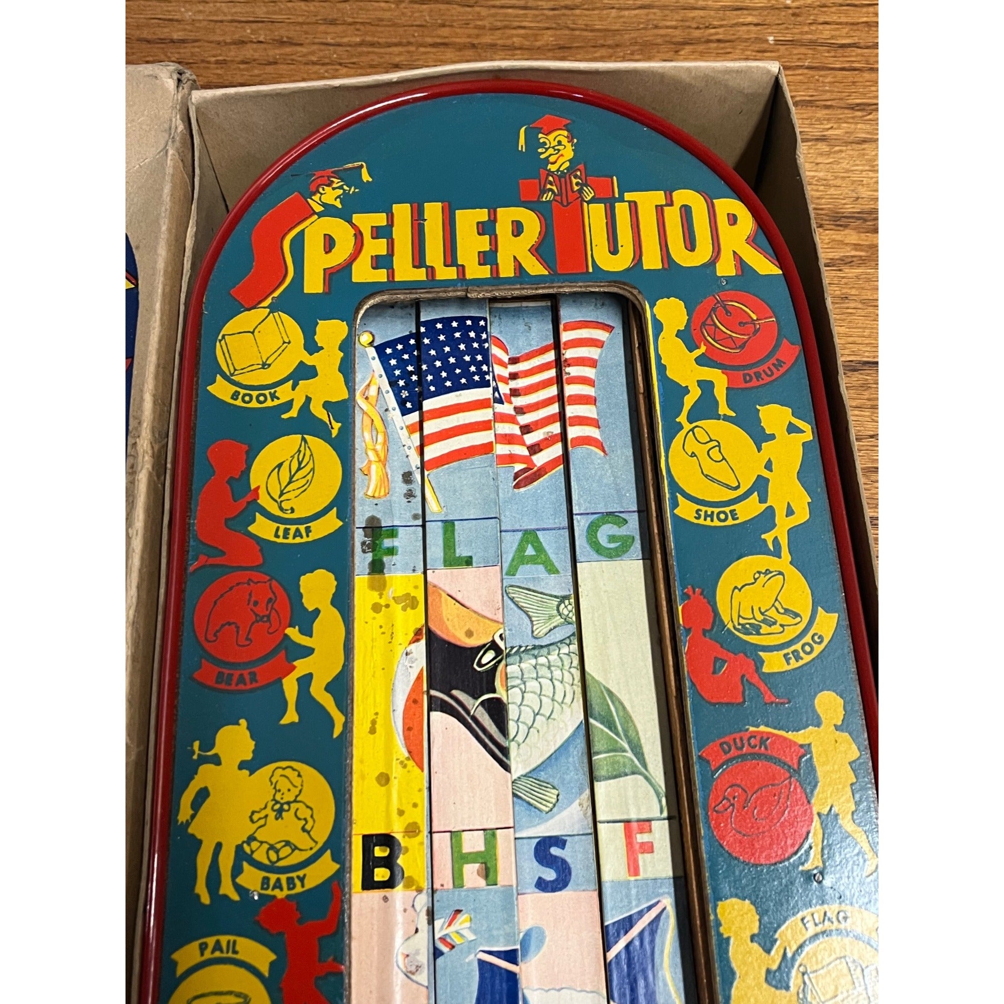 Rare Vintage Speller Tutor Toy Hollywood Specialty Co Childs Education Toy + Box