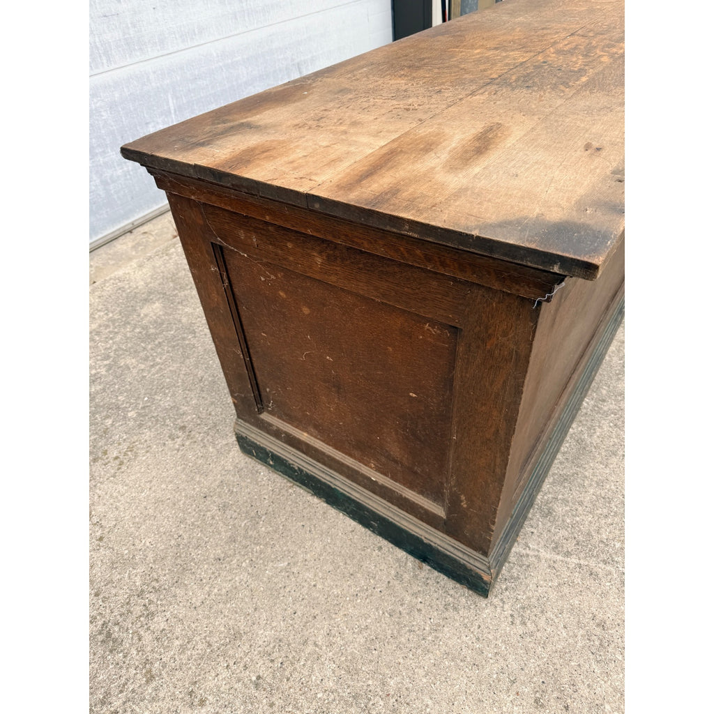 Antique General Store Oak Wooden Mercantile Counter Display 9ft
