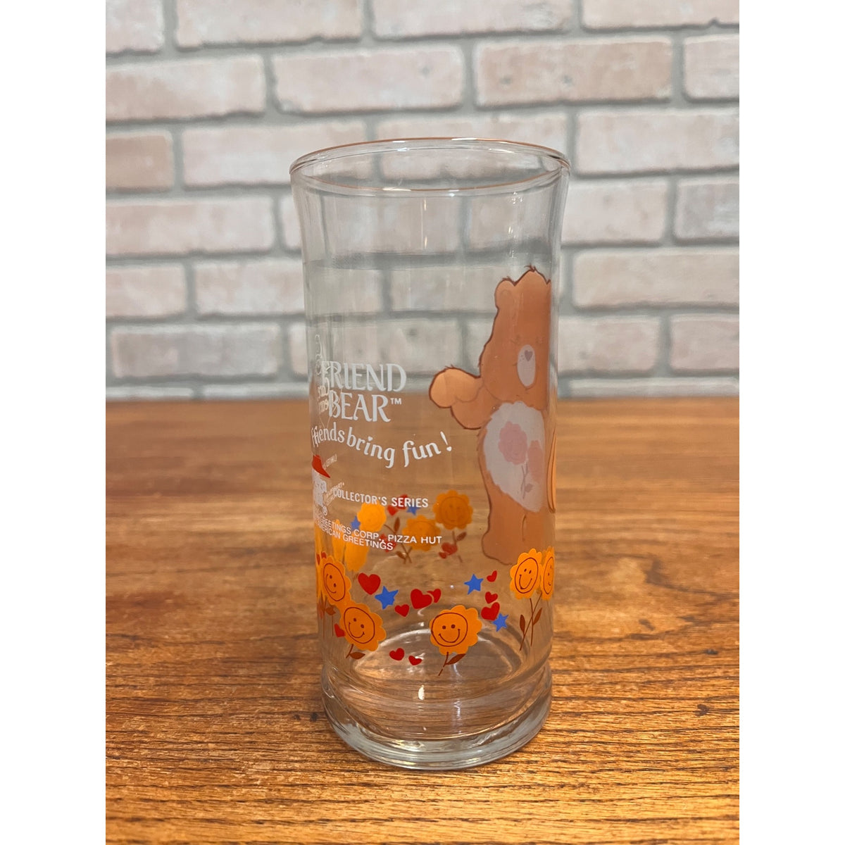 RARE Vintage Care Bears Friend Bear Drinking Glass Pizza Hut Collector's 1983