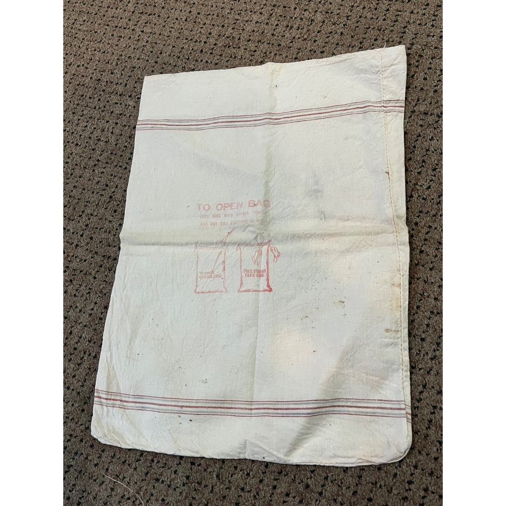 Vintage Paul Revere Sugar Bag Advertising Cloth 25lb Boston Mass Primitive Decor