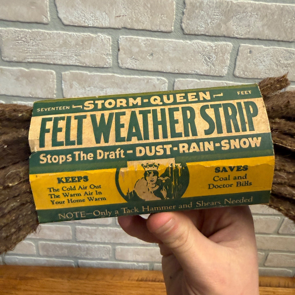 Vintage Storm Queen Felt Weatherstrip NOS Store Package WJ Dennis Co Chicago NOS