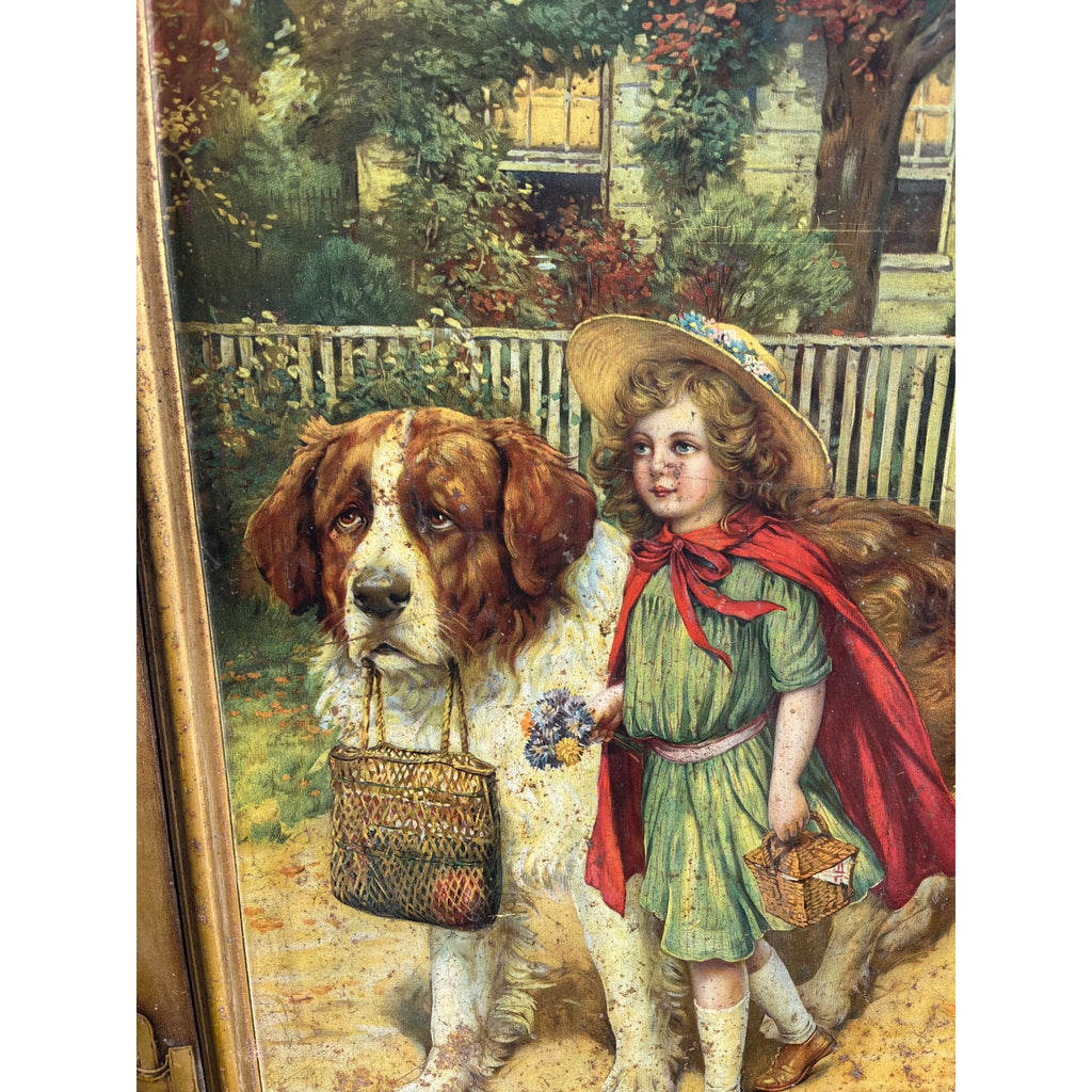Vintage Grape-Nuts Tin Advertising Sign Lithograph / Metal Frame / Circa 1912