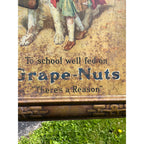 Vintage Grape-Nuts Tin Advertising Sign Lithograph / Metal Frame / Circa 1912