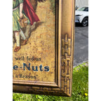 Vintage Grape-Nuts Tin Advertising Sign Lithograph / Metal Frame / Circa 1912