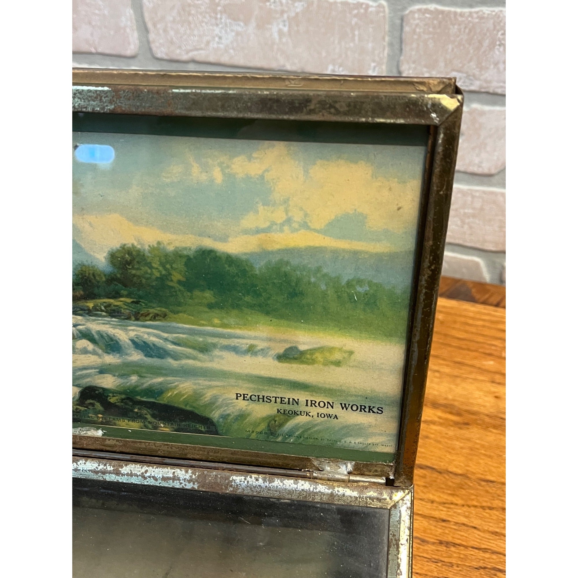 Vintage Pechstein Iron Works Advertising Cigar Humidor Store Display Keokuk Iowa