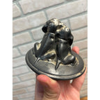 Vintage Early 1900s Labrador Dogs Desk Paperweight Metal Silver Plated?