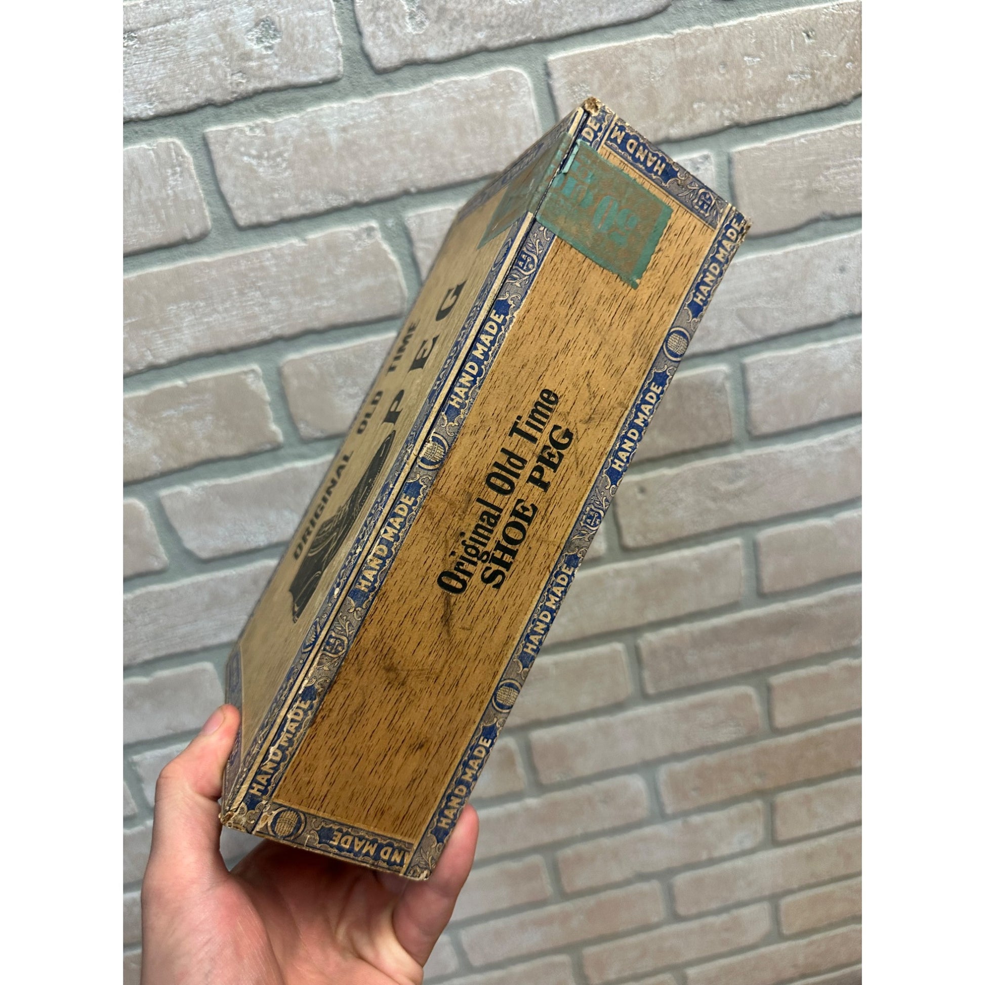 Vintage Old Time Shoe Peg Cigar Wooden Box Advertising Display PA Pennsylvania