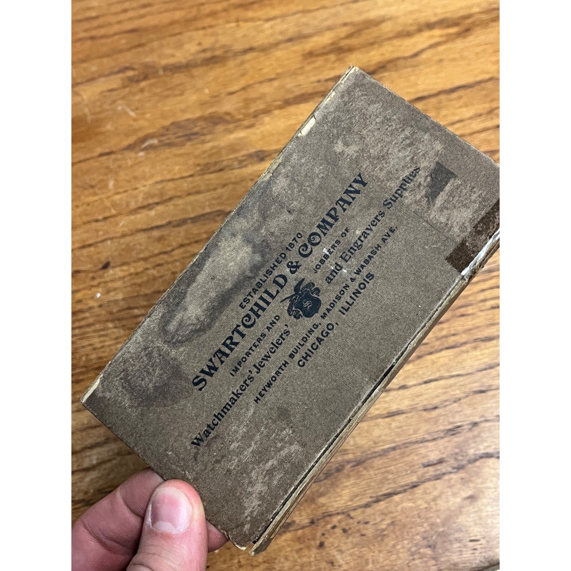 Vintage 1920s Swartchild & Co. Watchmaker Parts Box w/ Miniature Glass Tubes