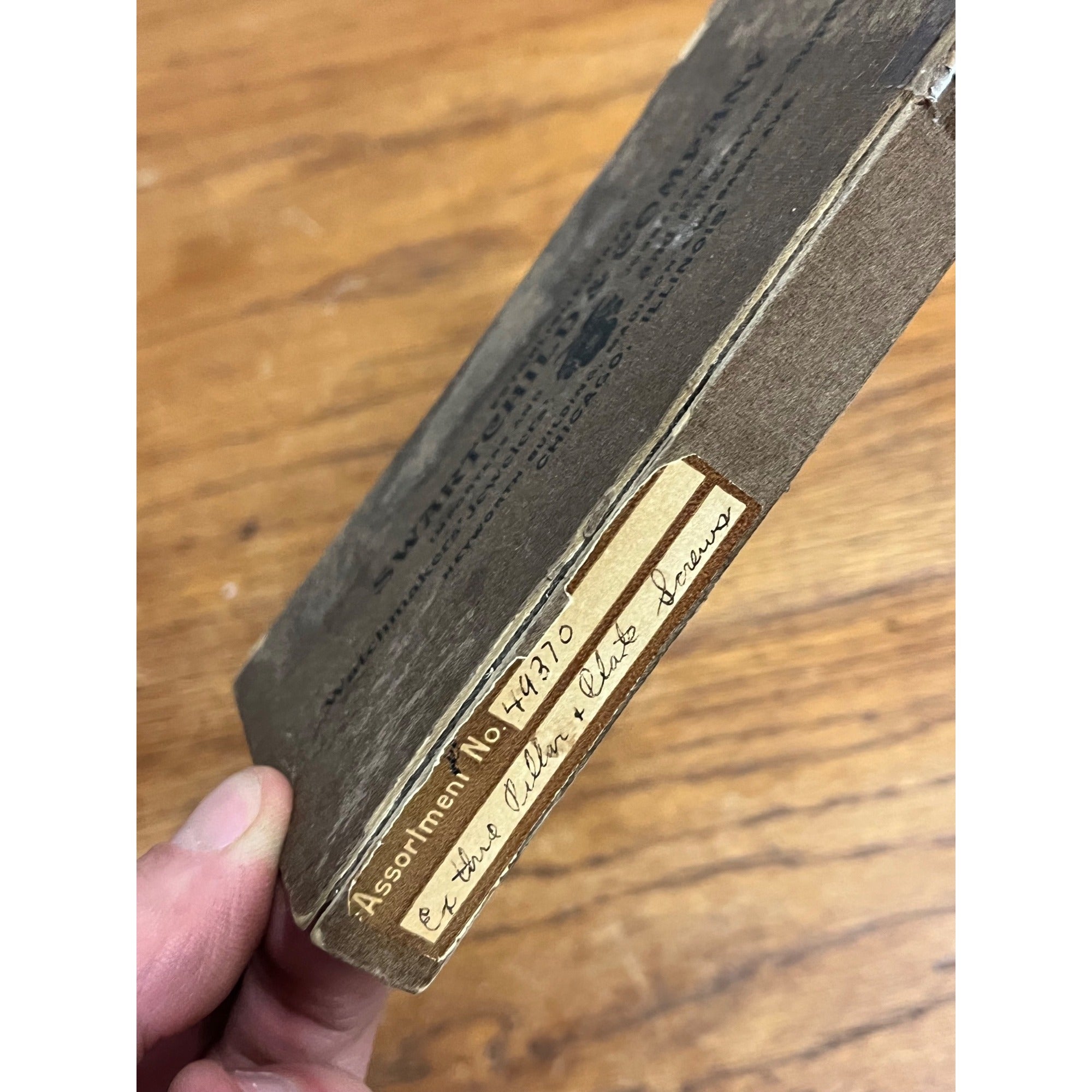 Vintage 1920s Swartchild & Co. Watchmaker Parts Box w/ Miniature Glass Tubes