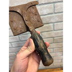 Antique Horse Curry Comb Equestrian Grooming Farm Tool Metal & Wood Handle