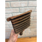 Antique Horse Curry Comb Equestrian Grooming Farm Tool Metal & Wood Handle