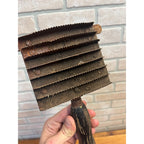 Antique Horse Curry Comb Equestrian Grooming Farm Tool Metal & Wood Handle