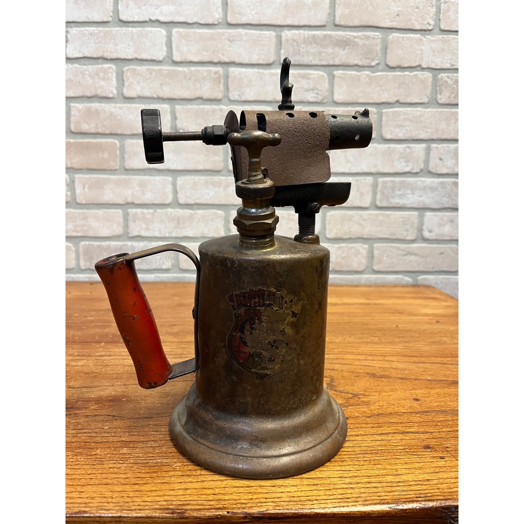 Antique Vintage Brass Gasoline Gas Blow Torch Tool Clayton & Lambert Patent 1921