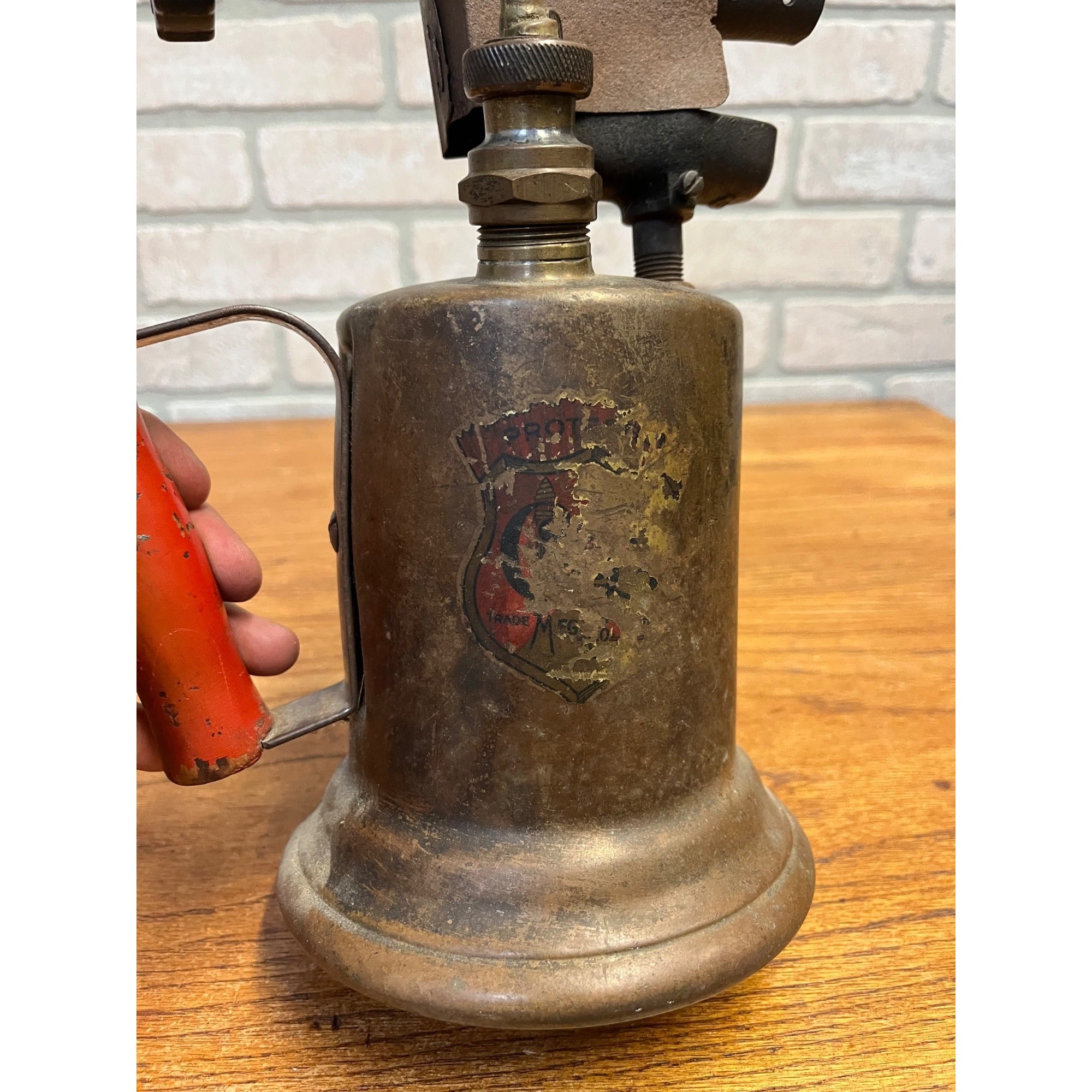 Antique Vintage Brass Gasoline Gas Blow Torch Tool Clayton & Lambert Patent 1921