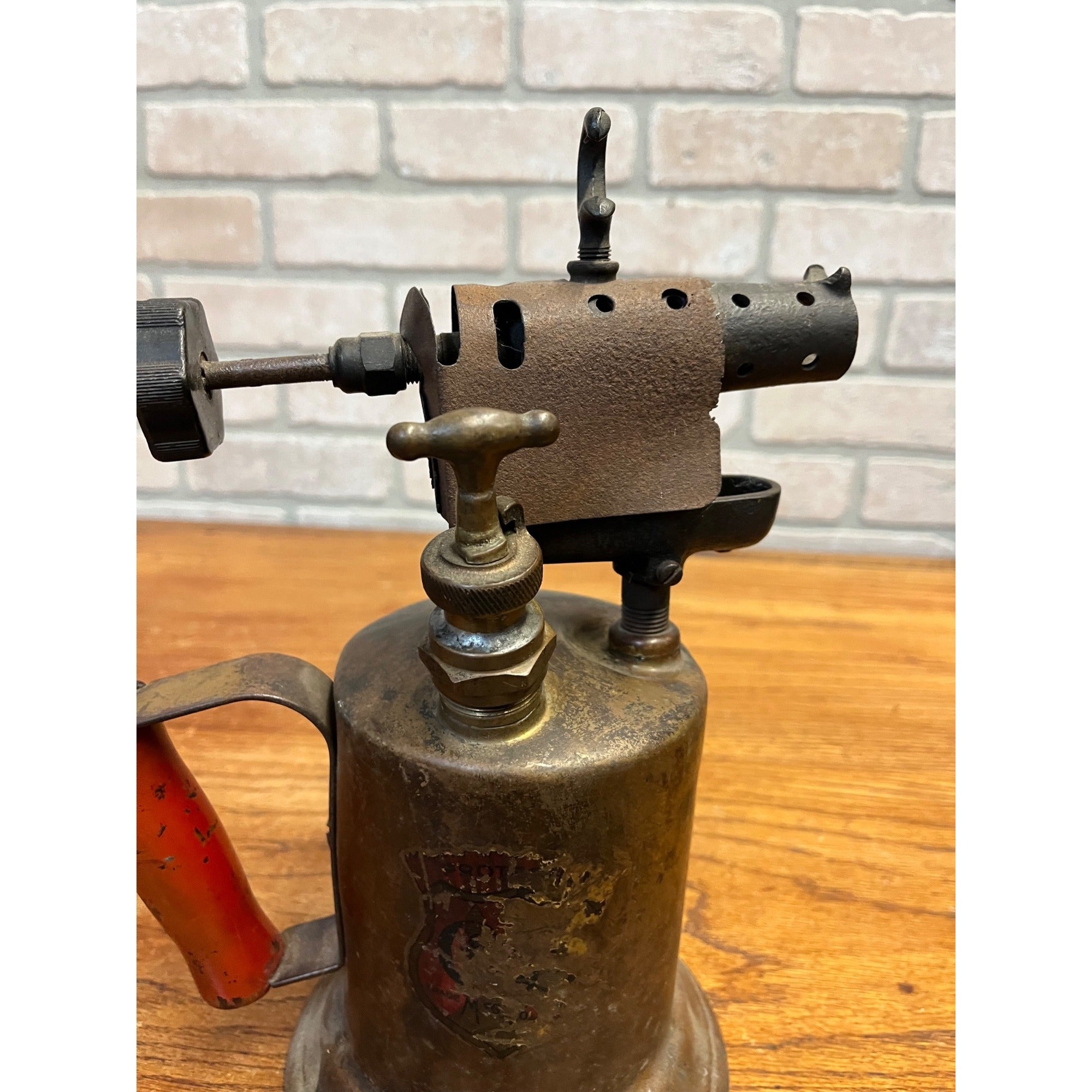 Antique Vintage Brass Gasoline Gas Blow Torch Tool Clayton & Lambert Patent 1921