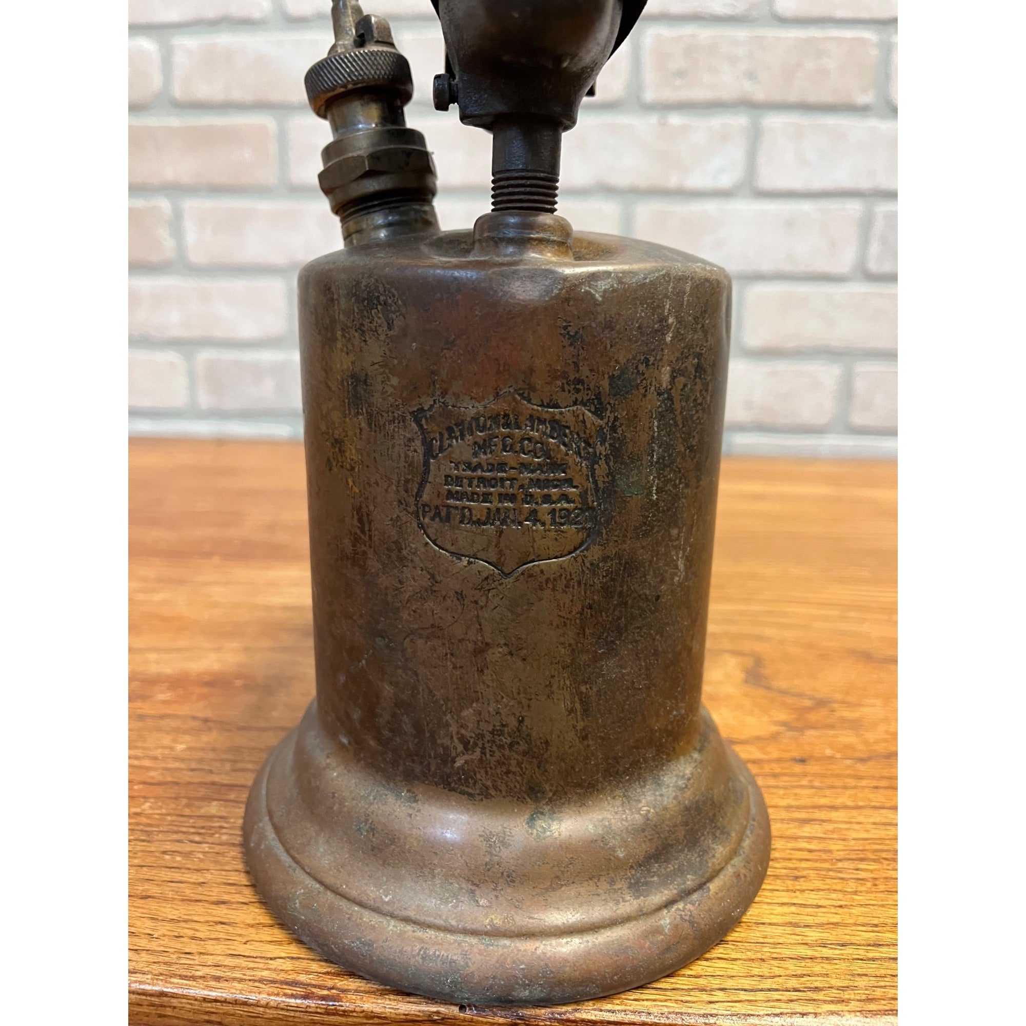 Antique Vintage Brass Gasoline Gas Blow Torch Tool Clayton & Lambert Patent 1921