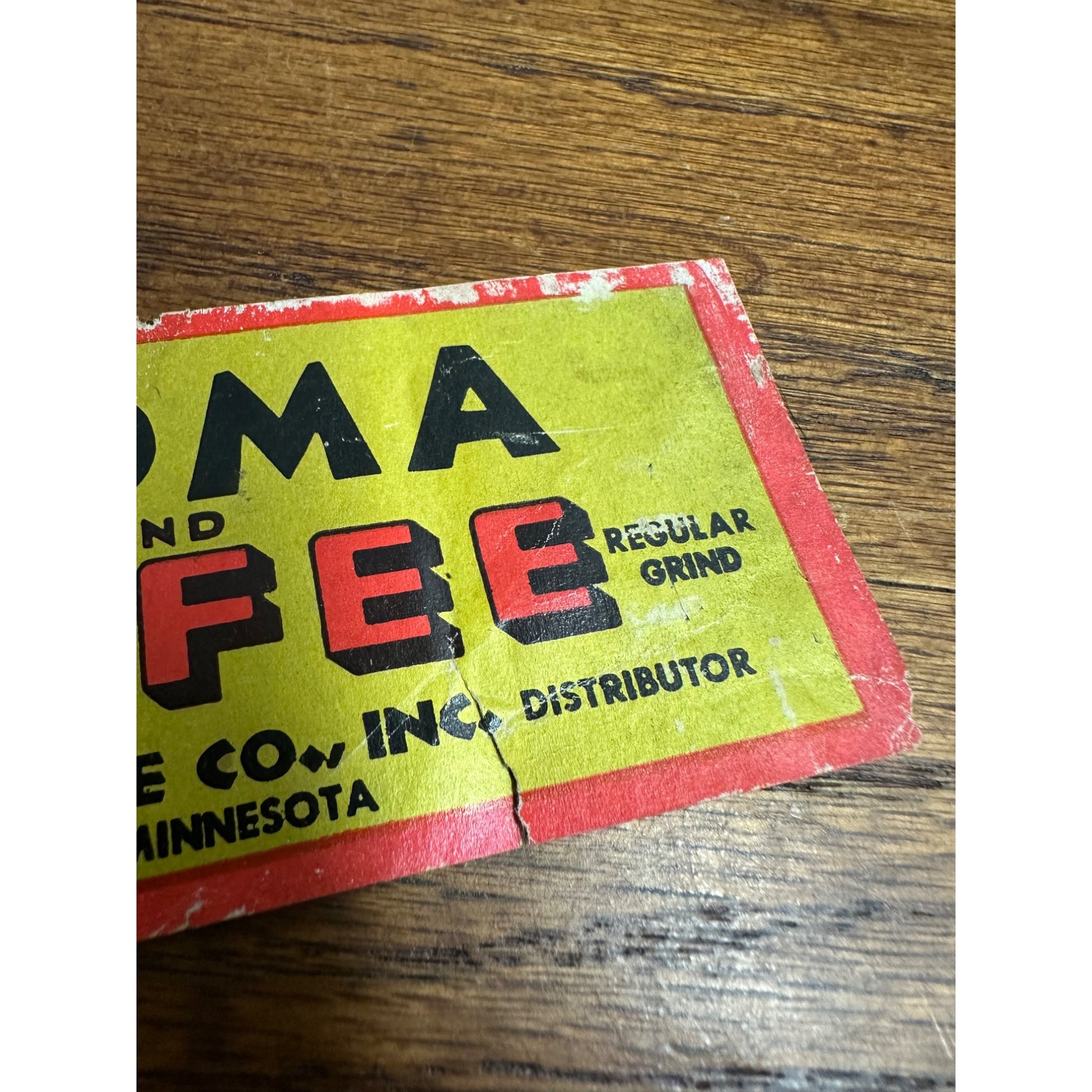 Vintage 1920s Aroma Coffee Can Label FREIDRICH & KEMPE RED WING MINNESOTA