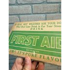 Original Vintage 1930s Drink First Aid Soda Juice Store Advertising Sign