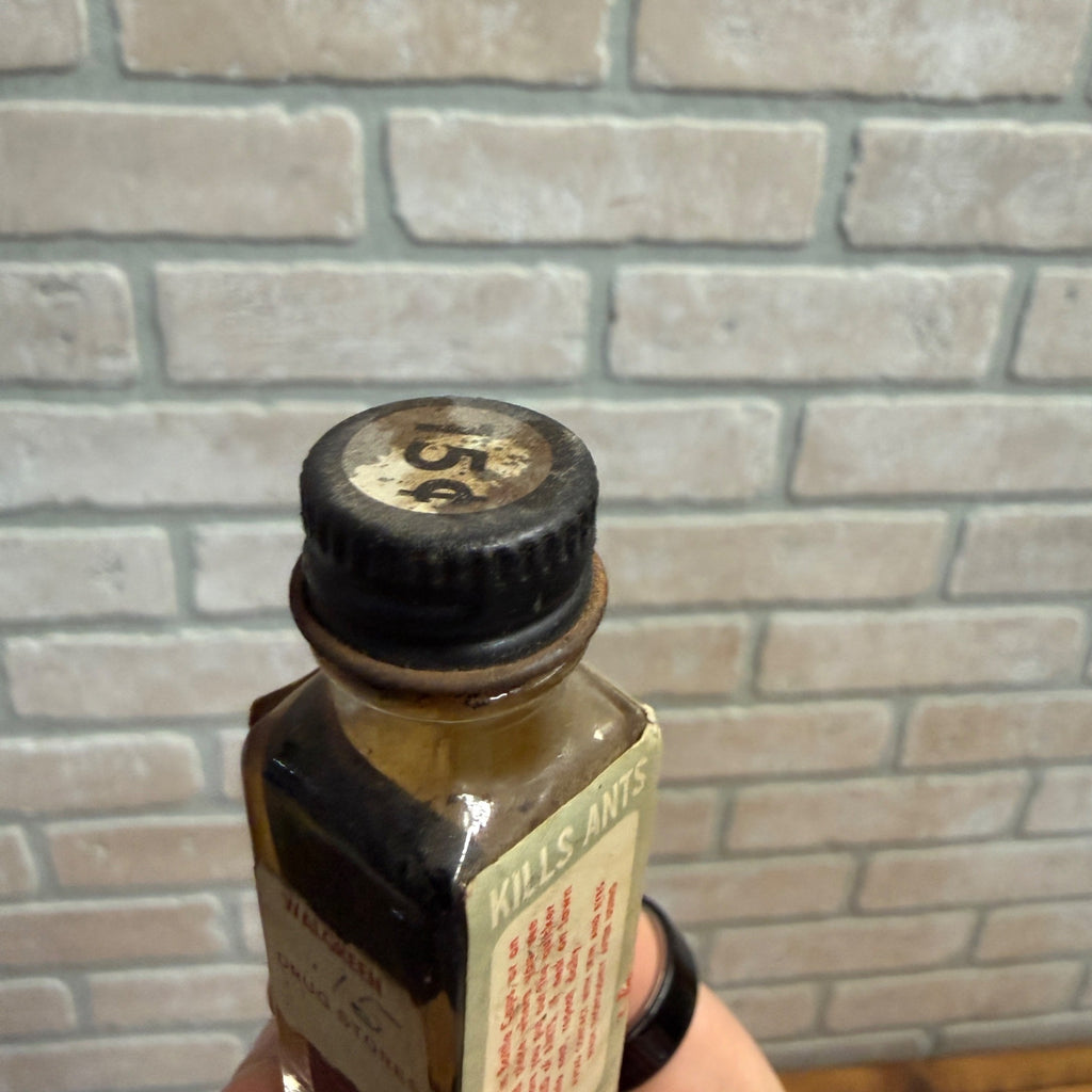 Vintage Jones Ant Killer Poison Label Bottle Madison Wisconsin Glass Bottle