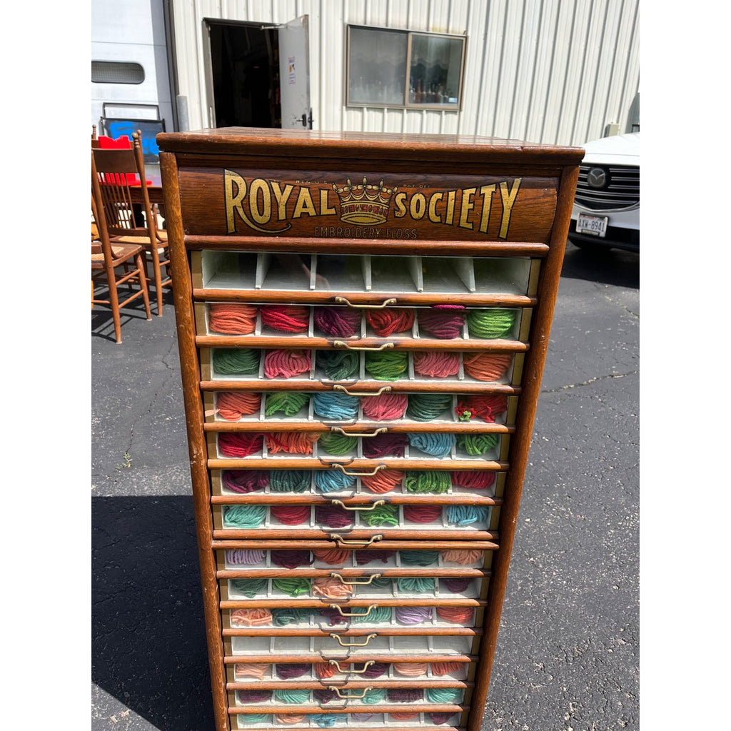 Antique 1900s Royal Society Embroidery Floss General Store Display Advertising