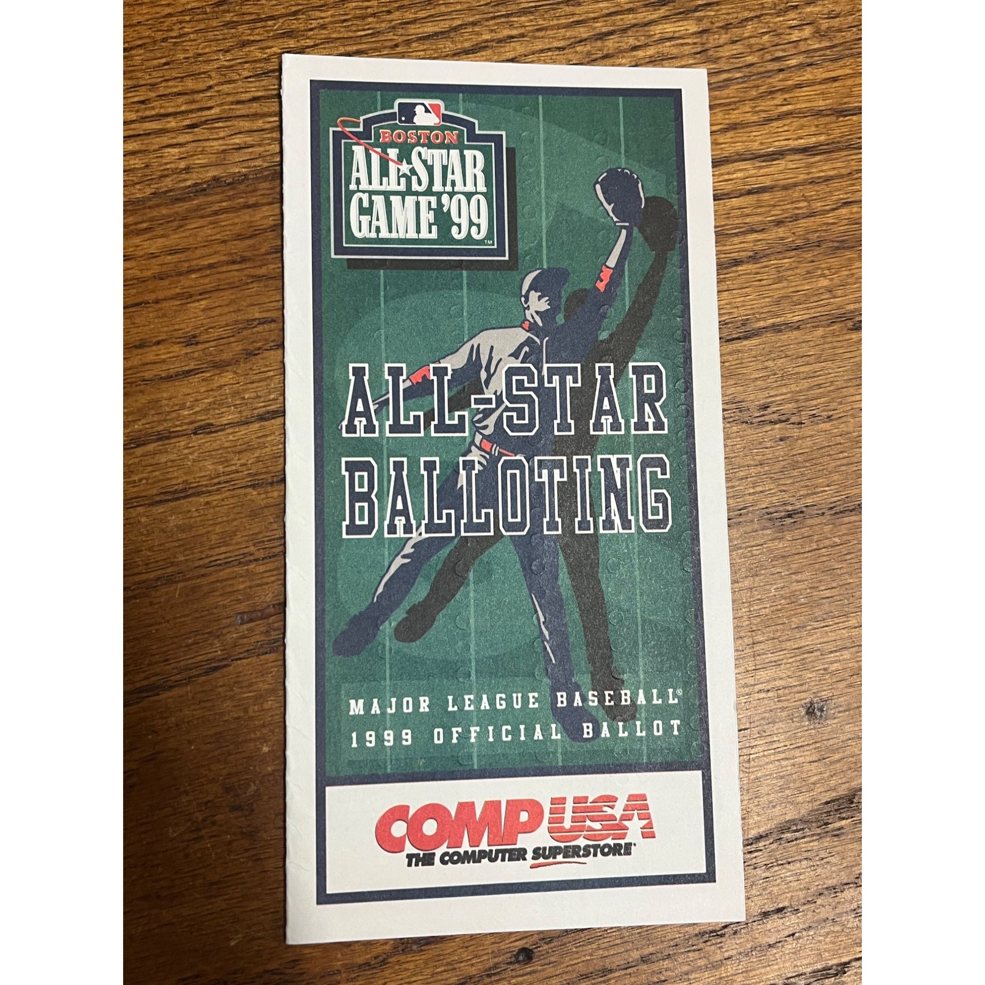 Vintage 1999 Official MLB All-Star Voting Ballot Unused - Boston Red Sox