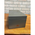 Vintage Weiss Gray Metal Recipe Box Filing Index Card Holder 13" Long Industrial