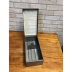 Vintage Weiss Gray Metal Recipe Box Filing Index Card Holder 13" Long Industrial
