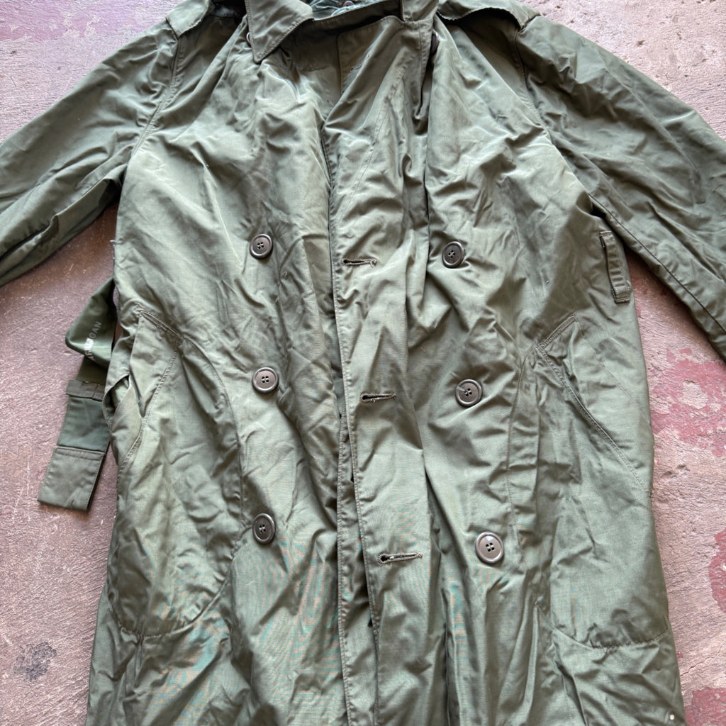 Vintage U.S. Army Trench Raincoat Size 36S 1940s-1950s