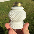 Vintage Miniature Milk Glass Hobnail Oil Kerosene Bedside Lamp Base