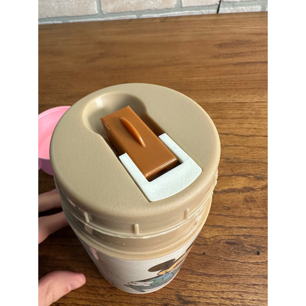 Disney Aladdin Mickey & Minnie Mouse Thermos Pink And White Vintage 1980's