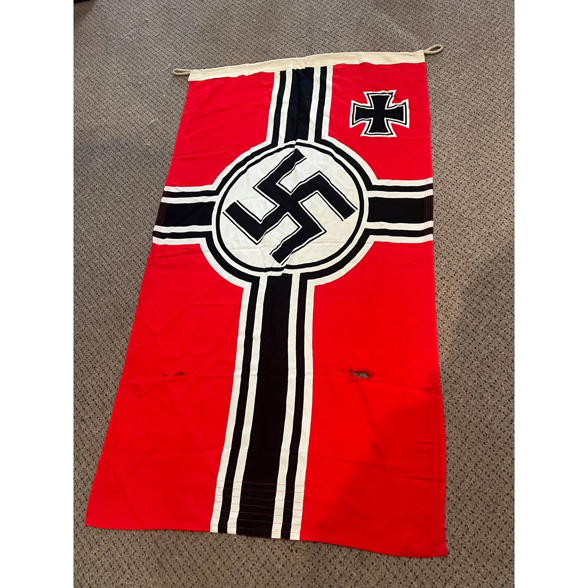 Original WWII Nazi Navy (Kriegsmarine) Shipboard Battle Flag  80cm x 135cm