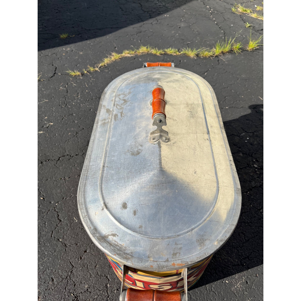 RARE Vintage Lisk Galvanized Steel Wash Boiler w/ Advertising Litho Paper