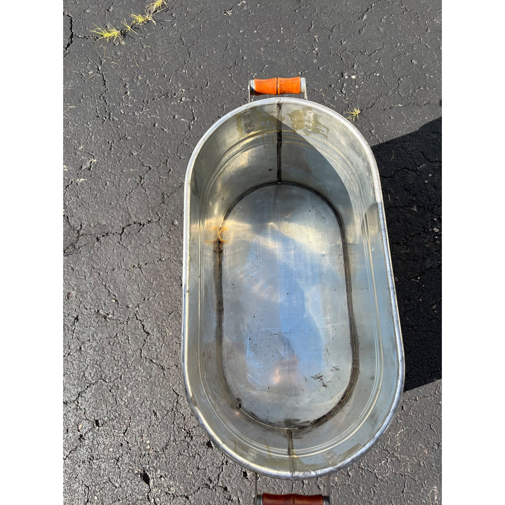 RARE Vintage Lisk Galvanized Steel Wash Boiler w/ Advertising Litho Paper