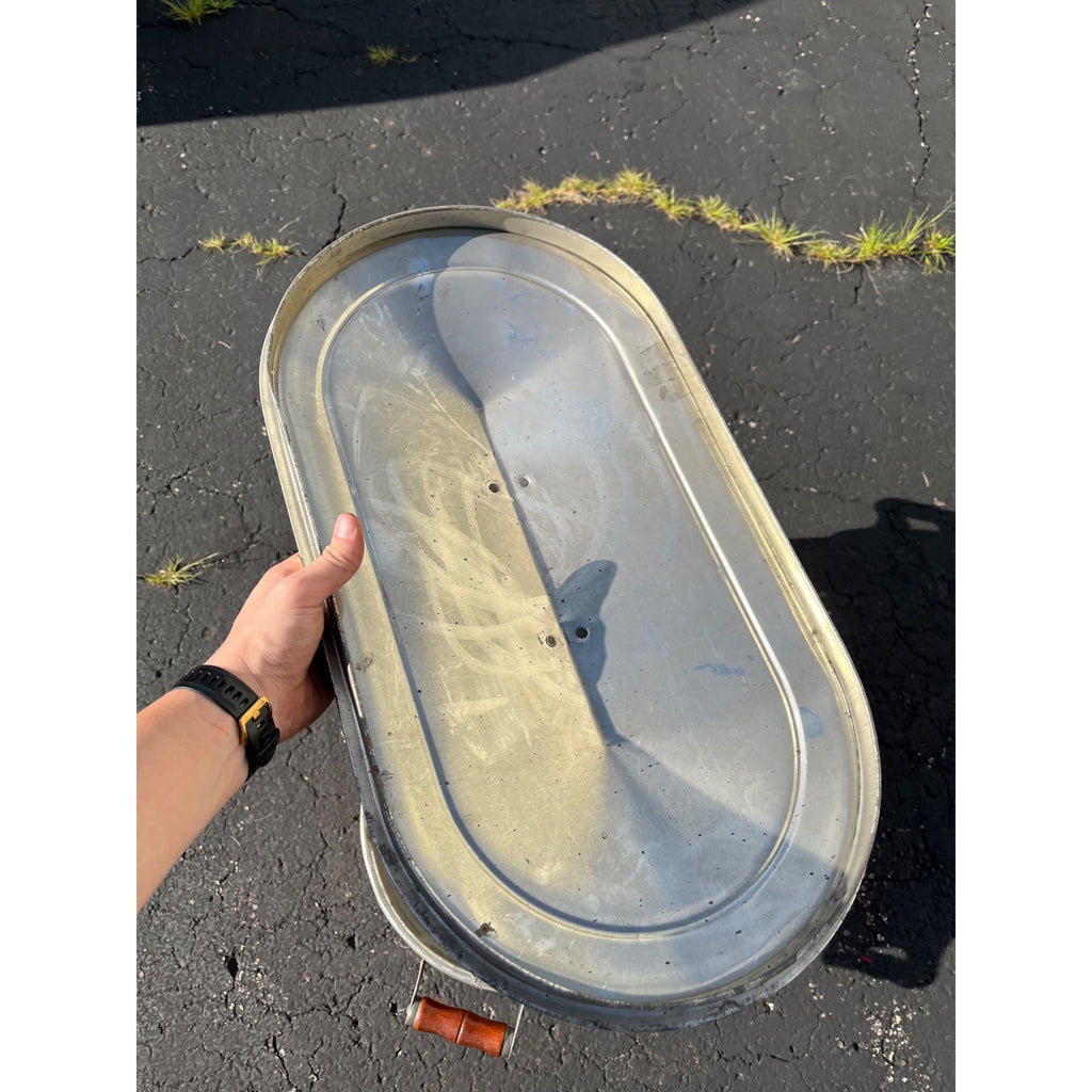 RARE Vintage Lisk Galvanized Steel Wash Boiler w/ Advertising Litho Paper