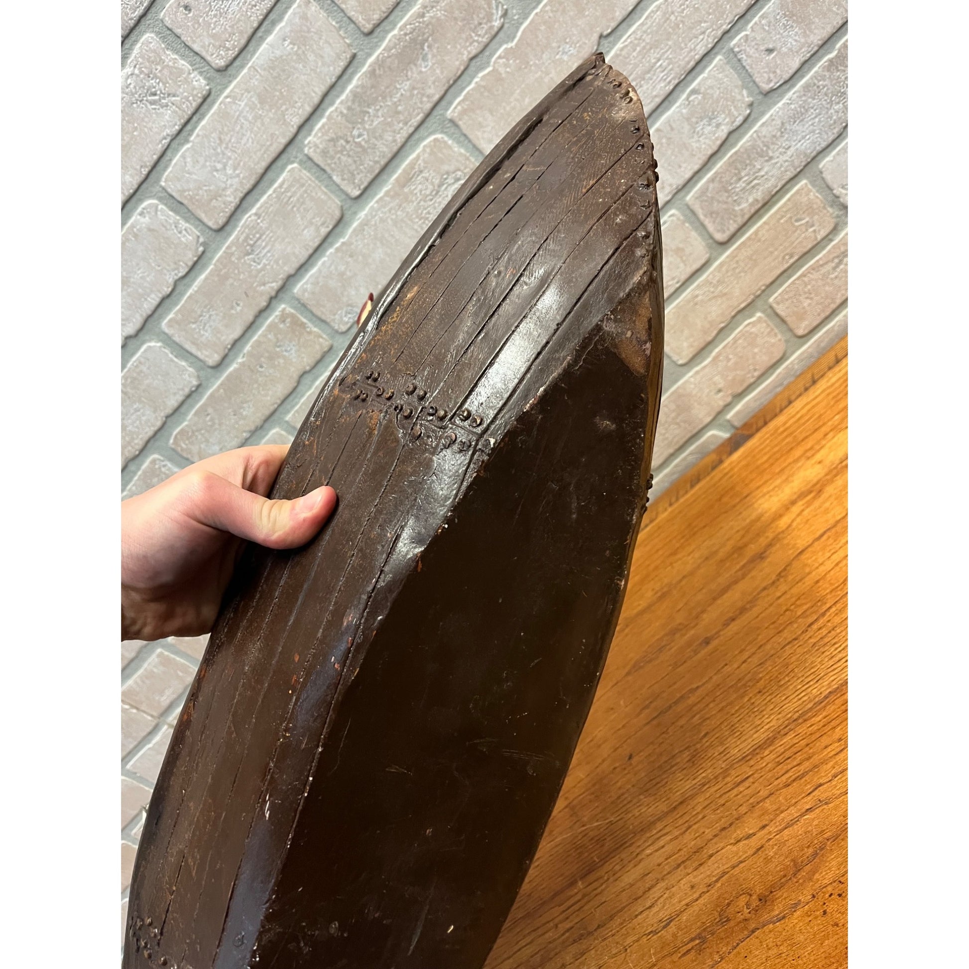 Folk Art Handmade Steam Powered Engine River Pond Boat Model