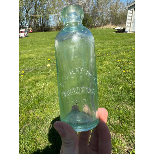 E. Schermerhorn Oconomowoc Wisconsin Antique Hutchinson Soda Bottle Blob