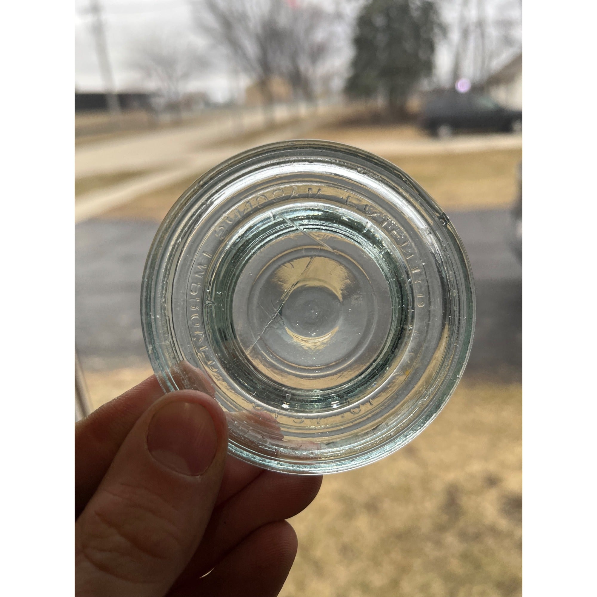 Antique Fruit Jar Lid Mason's Improved 3" Aqua Blue May 10. 1870