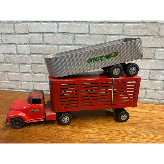 Vintage 1956 Tonka Toys Livestock Van / Cargo King - Tractor /Trailers