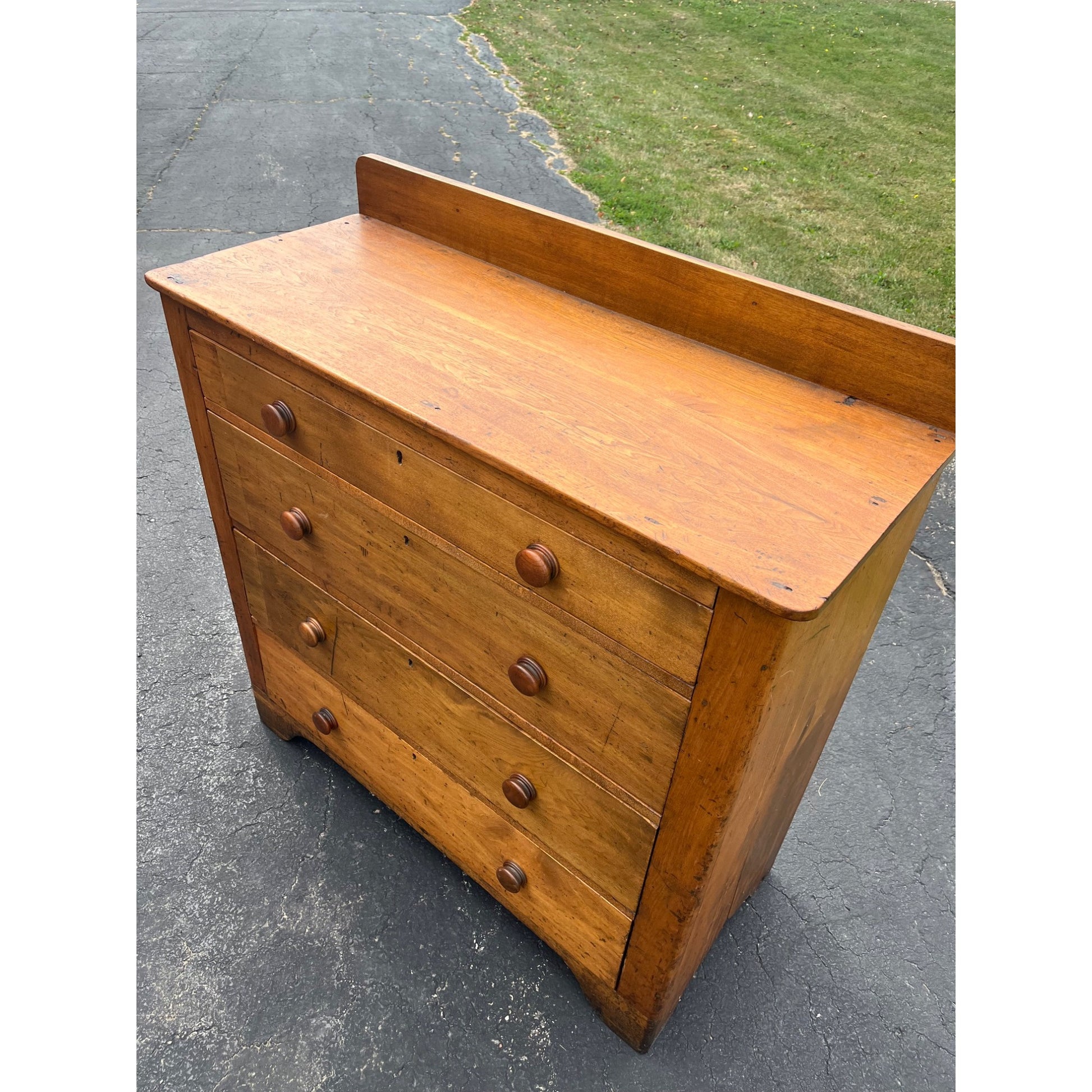 Antique Pine 4-Drawer Dresser Chest of Drawers Primitive Farmhouse