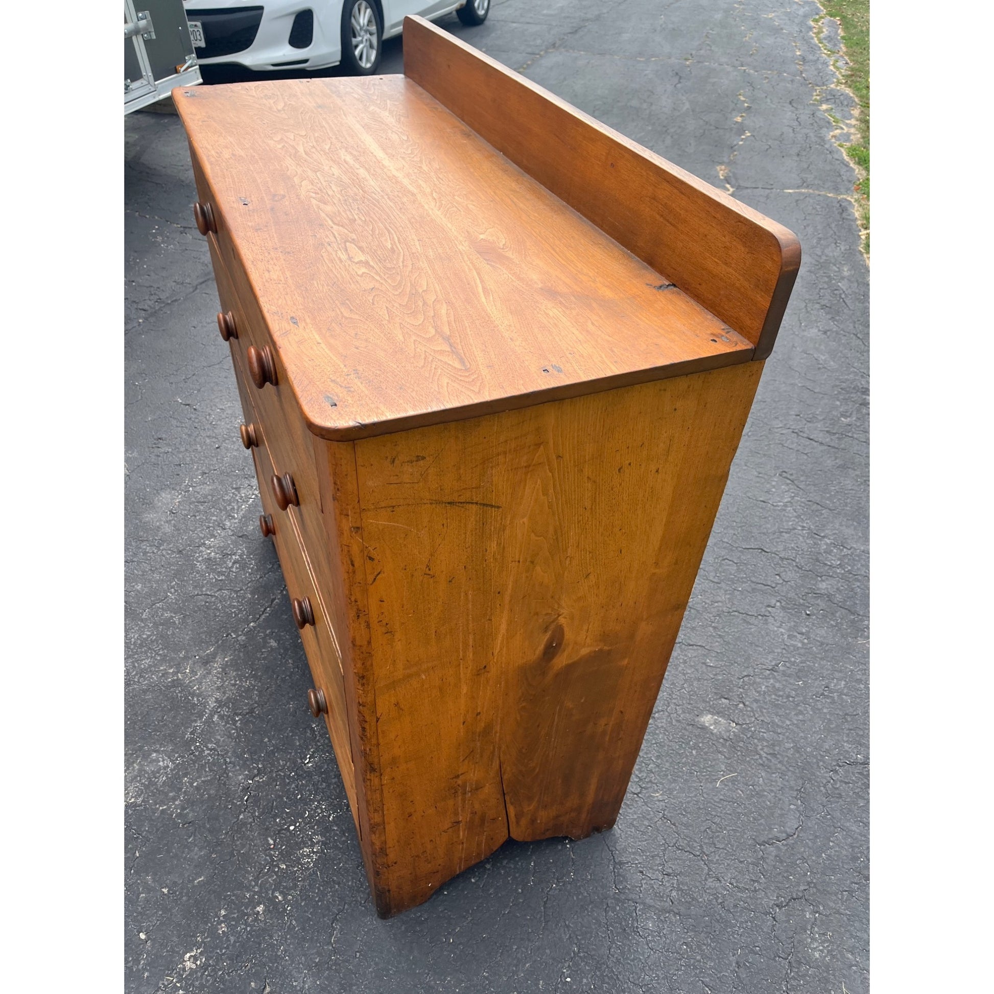 Antique Pine 4-Drawer Dresser Chest of Drawers Primitive Farmhouse