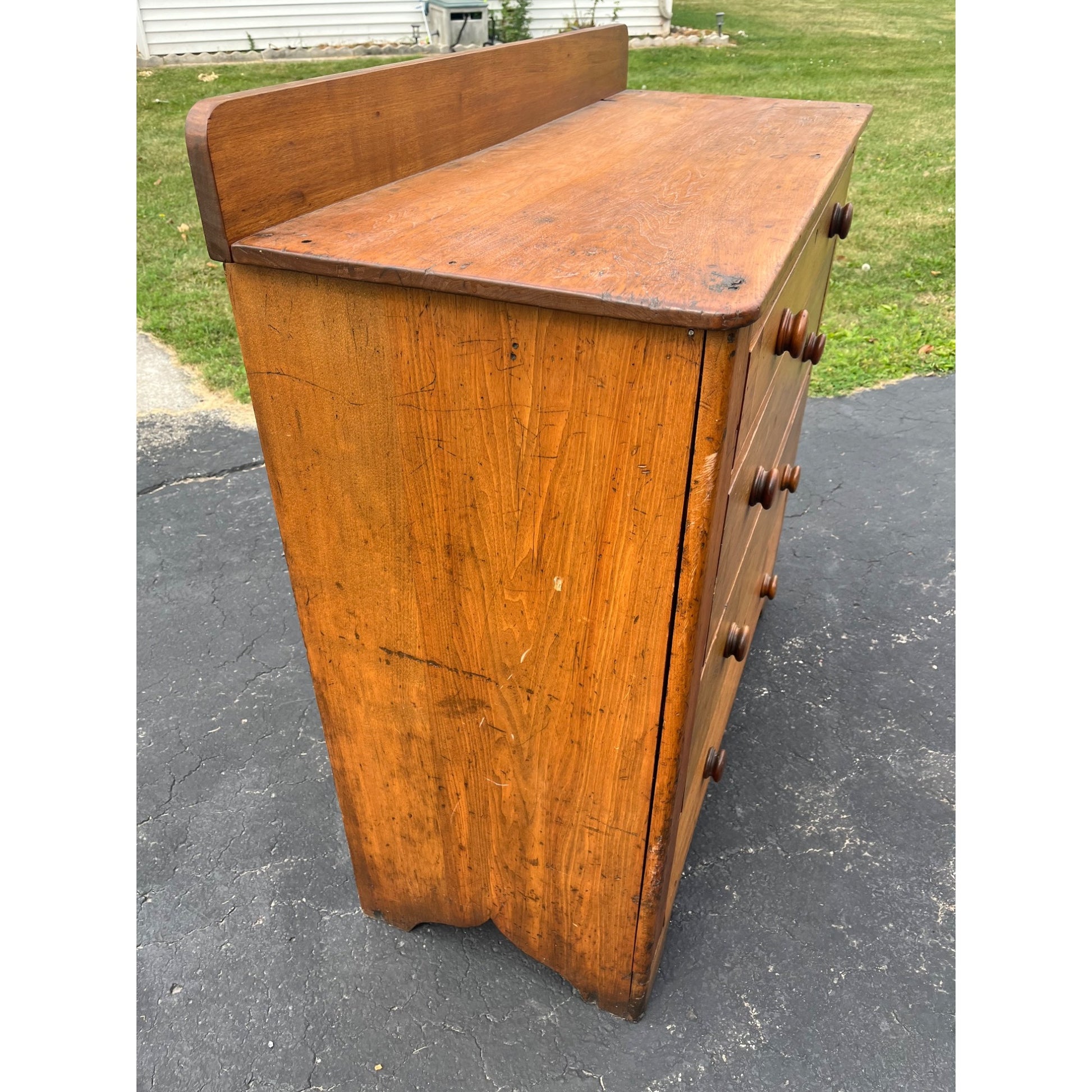 Antique Pine 4-Drawer Dresser Chest of Drawers Primitive Farmhouse